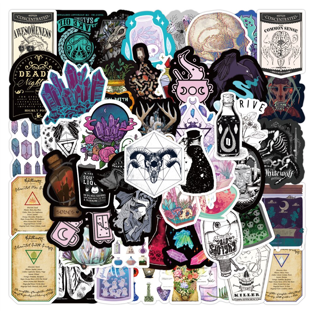10/30/50PCS Potion Étiquette Graffiti Scrapbook Guitare Étui Téléphone Portable Enfants Papeterie Autocollant Imperméable À L&#39;eau: 50PCS-B