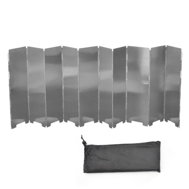 10 Platen Outdoor Gasfornuis Wind Shield Opvouwbare Camping Kachel Scherm Brander Picknick Winddicht Koken Legering Voorruit Aluin M0X2