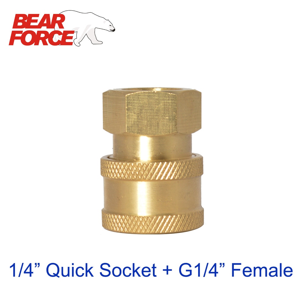 High Pressure Washer Car Washer Brass Connector Adapter Coupler G1/4 Female + 1/4" Quick Disconnect Release Socket Fitting