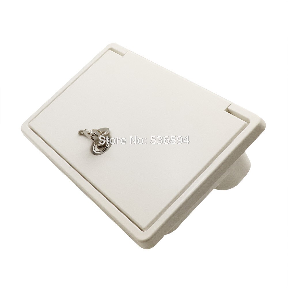 Kit de caja de ducha Exterior para RV, grifo de ducha Exterior con cerradura, para vehículos al aire libre: Blanco