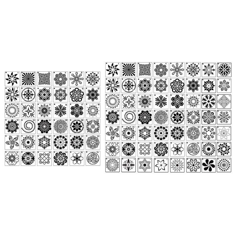 9 Stks/set Mandala Stencil Tekening Sjabloon Voor Tegel Floor Schilderen Board Diy Album Scrapbooking Decor