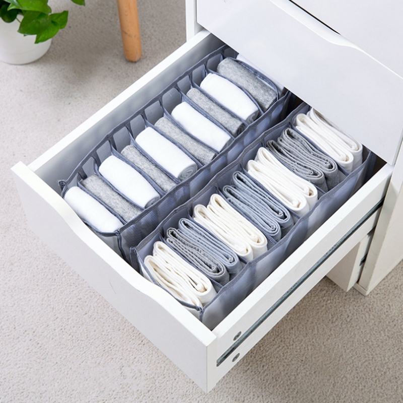 Organizador de armario para ropa interior y calcetines, caja de almacenamiento divisora para el hogar, cajón plegable