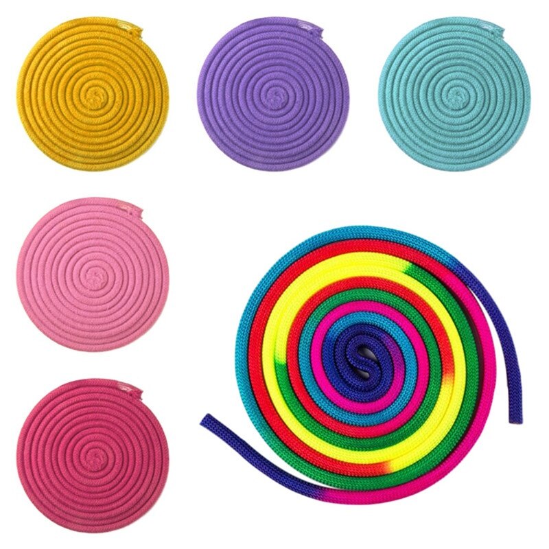 Gym Regenboog Kleur Ritmische Gymnastiek Touw Effen Concurrentie Arts Training Touw Gymnastiek Touw Professionele Sport Gereedschap S