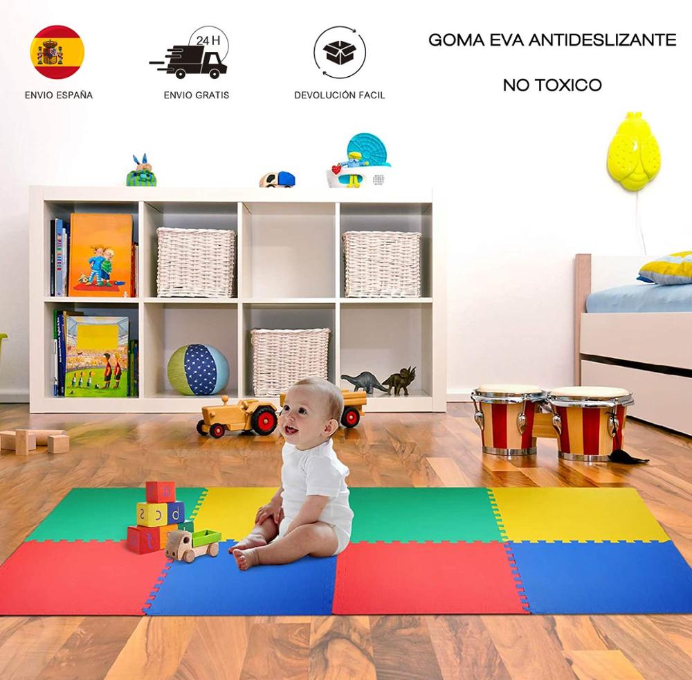 Alfombra Puzzle Goma Espuma EVA Colchoneta Suave Juego Rompecabezas para Niños Lavable Resistente a la Humedad