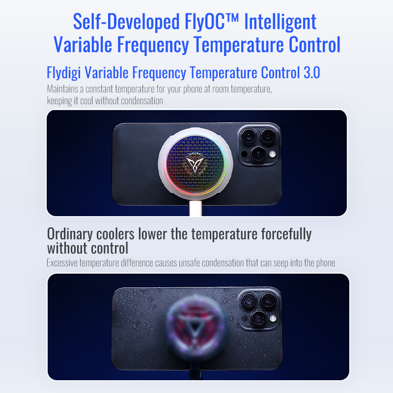 Flydigi B8X Cellphone Cooler Frequency Conversion Super Heat Dissipation Magnetic Radiator RGB Light For Iphone Ipad Android