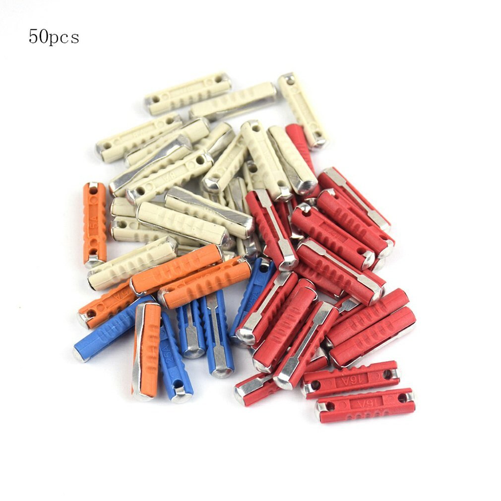 50Pcs/Kit 5A 8A 16A 25A Classic Car Auto Fuses Kit Ceramic Car Fuse Bullet Automotive European Fuse