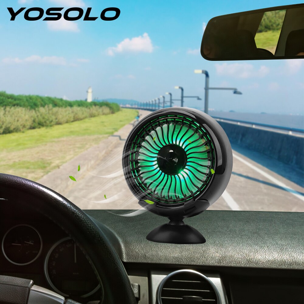 YOSOLO LED Colorful Lighting Air Outlet Center Console Wind Power Expansion USB Mini Fan Automotive Supplies Car Electric Fan
