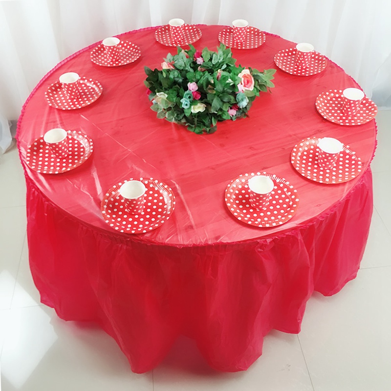 Disposable Table Skirting Rectangle Desk Skirt Solid Color Table Cover for Wedding Party Home Decoration Party Tables