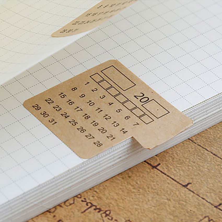 2 sheet/set Calendar Index Sticker Date Label Handwritten Blank Notebook Stationery Classification Calendar Schedule