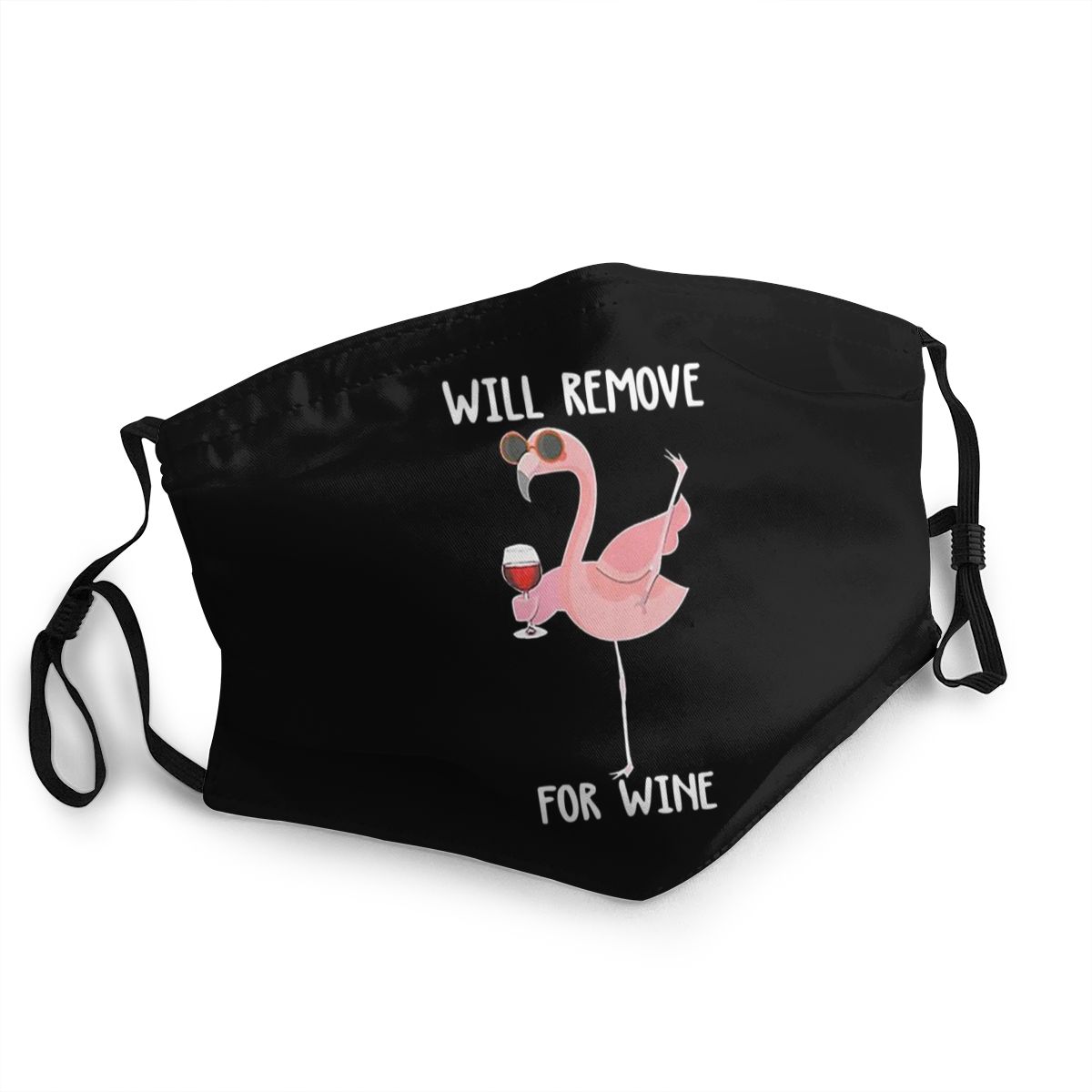 Grappige Flamingo Zal Verwijderen Voor Wijn Masker Unisex Non-Disposable Mond Gezichtsmasker Anti Haze Anti Stofkap