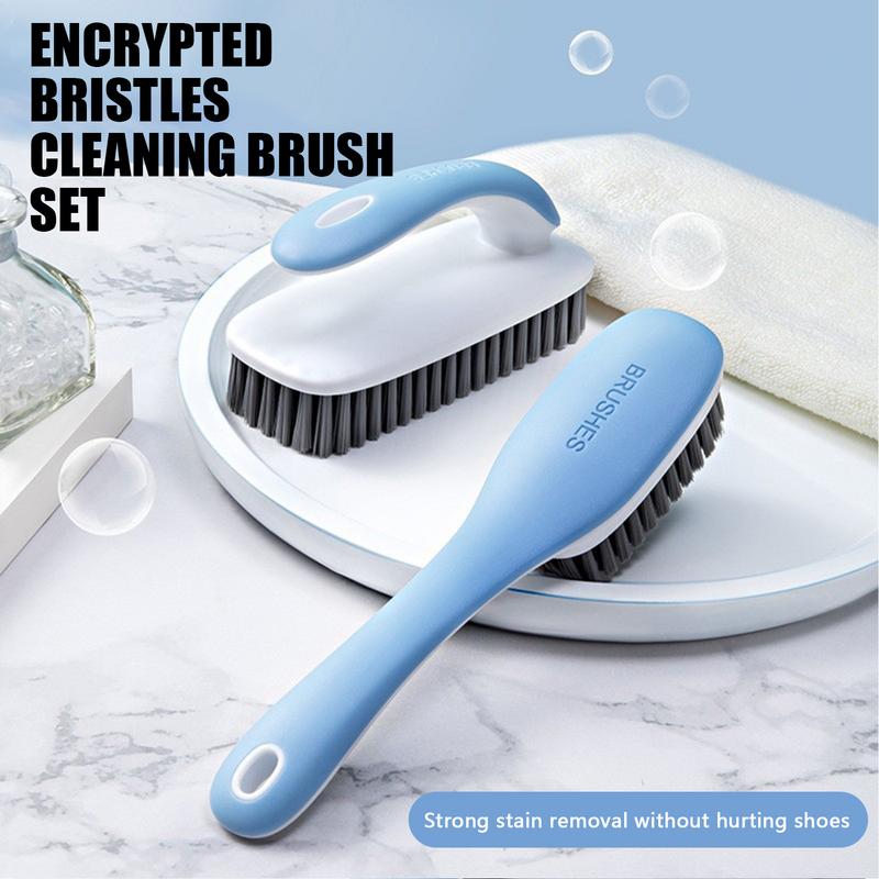 Cepillo para teñir ropa, 2 cepillos para fregar zapatos, agarre ergonómico, herramienta de limpieza multiusos, suministros de baño para ropa de tela