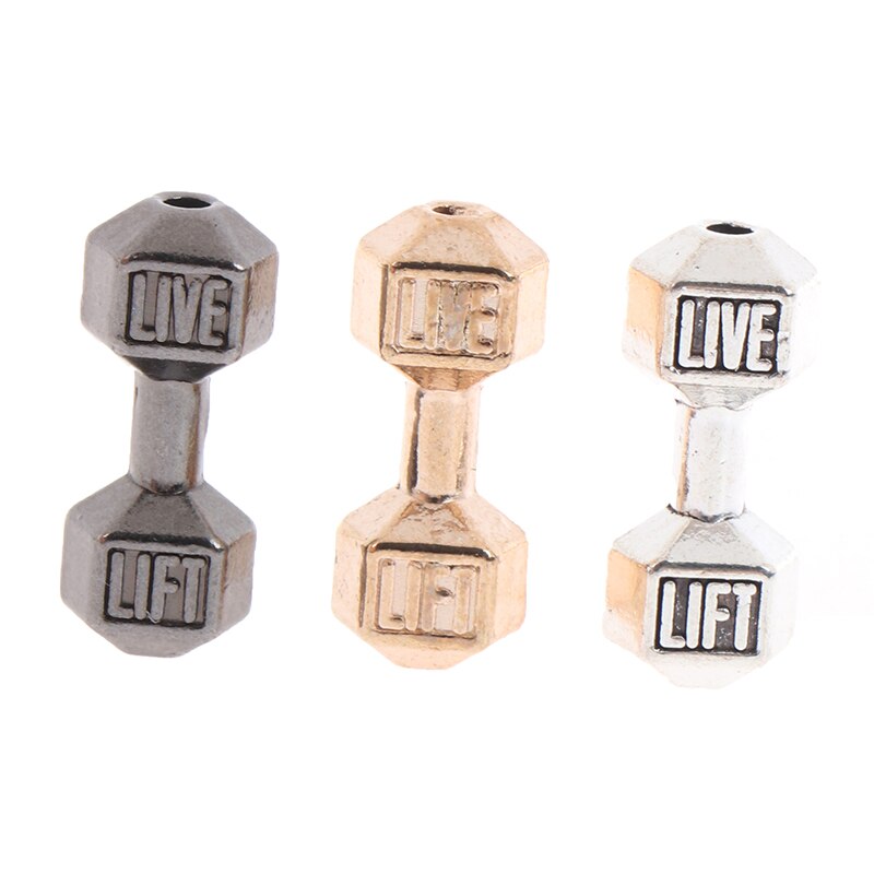 2Pcs 1/12 Dollhouse Miniature Barbell Dumbbells Fitness Weights Gym Model Toys 20*7mm