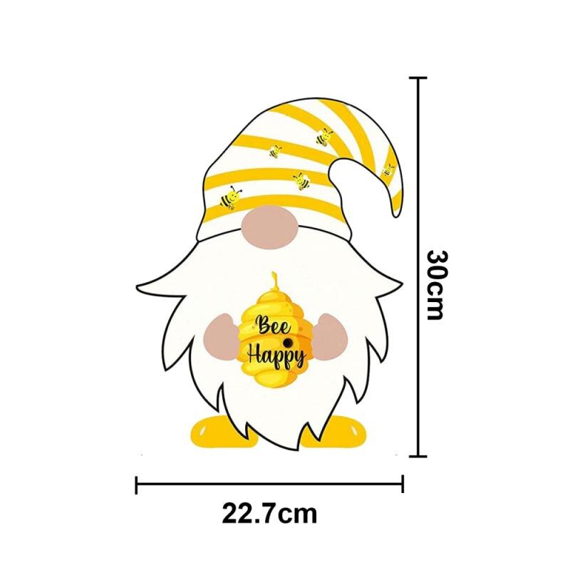 Pegatina infantil de barba de dibujos animados, pegatina creativa de abeja para Festival, Sombrero puntiagudo de patas largas, pegatina para ventana de niño, decoración de en casa