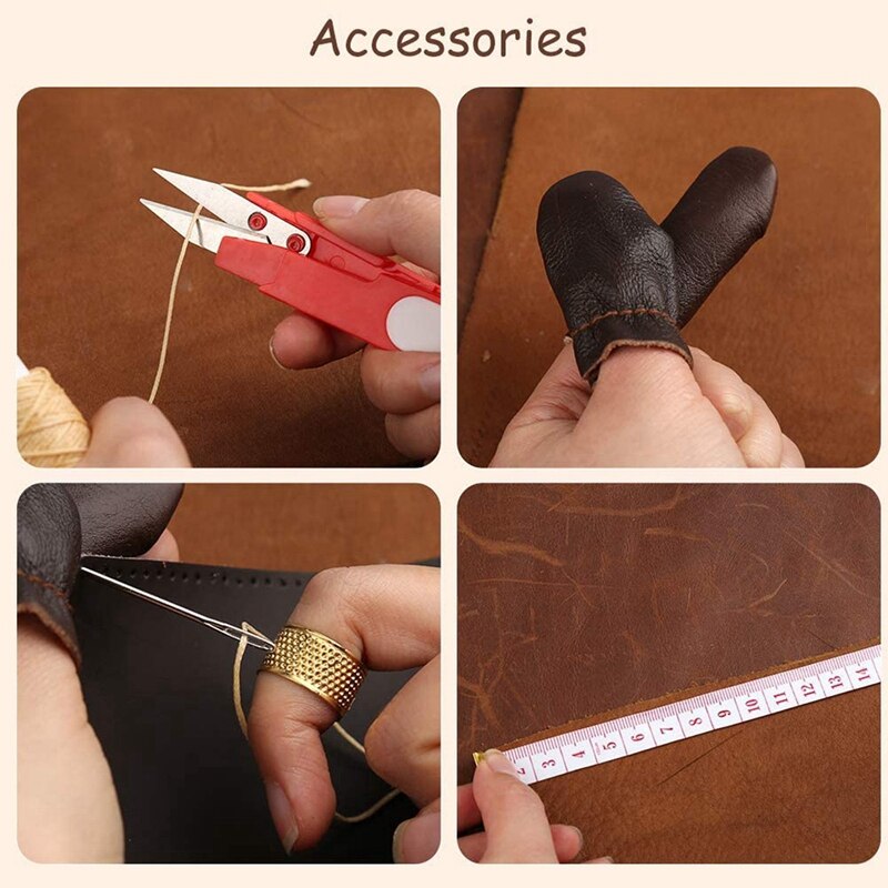 Leather Stitching Punch Sewing Kit Leather Craft Tools Kit With 4Mm Prong Hole Punch For Beginner Leather Repair Working