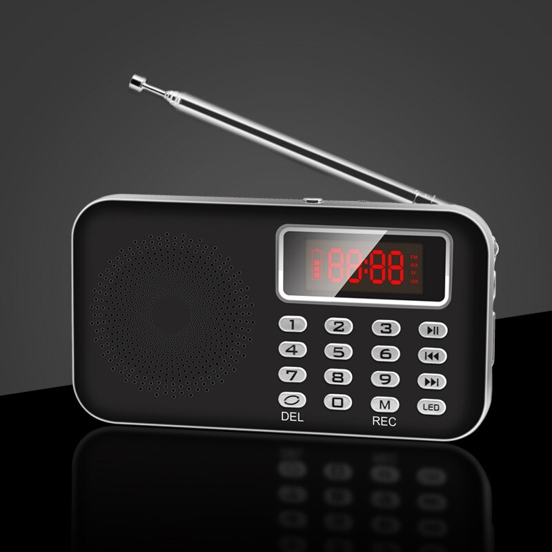 FM Radio Portatile Anziani Radio FM Schermo Digitale Multi-Funzione carta registratore
