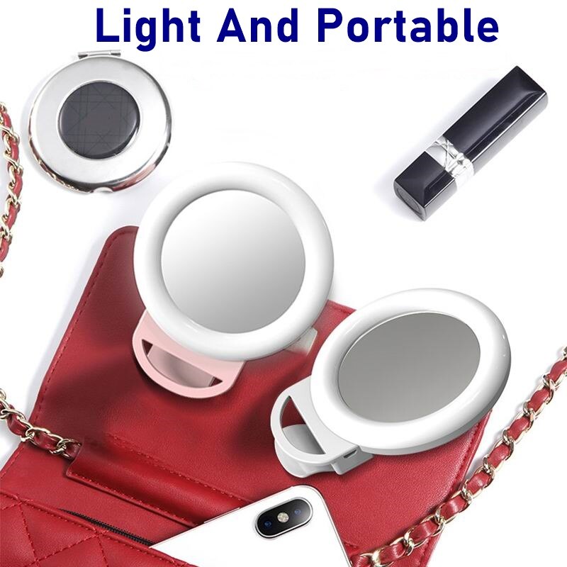 Universele Led Selfie Ring Vullen Licht Dimbare Clip Ring Lamp Fotografie Met Spiegel Voor Makeup Video Live Aro Luz movil