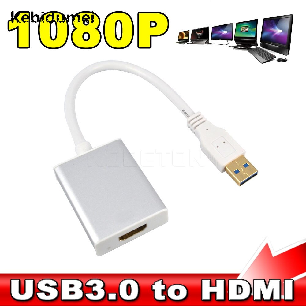 Kebidume Usb 3.0 Naar Hdmi-Compatibl Converter Multi Display Grafische Adapter Hd 1080P Voor Pc Laptop Projector Hdtv lcd