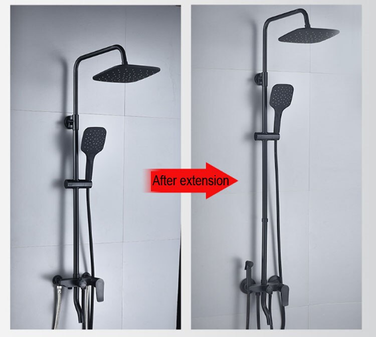 Brass Shower Tube Extend Pipe 30CM Extension Tube Bar,Heighten pipe sliding bar shower tube lengthen pipe bathroom accessorie