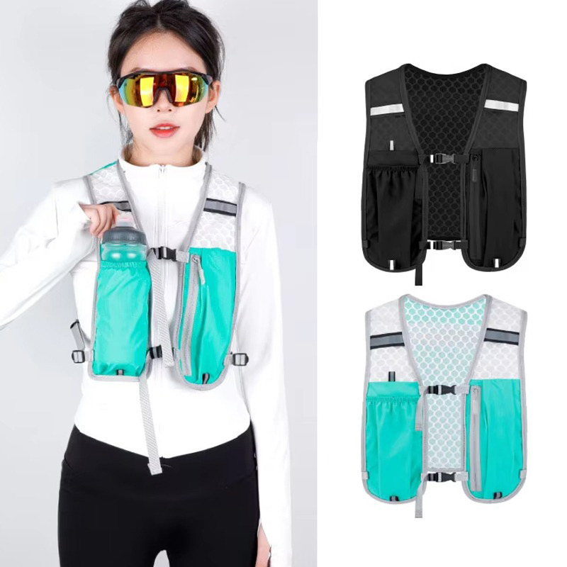 Running Hydraterend Vest Rugzak Ultralight Hydratatie Joggingvest Heren Ademend Marathon Fietstas Waterfles 500ML