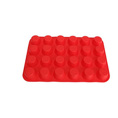 24 Cup Silicone Muffin Mallen Mini Cookies Cupcake Pan Tray Mould Bakvormen Set 33 cm x 22 cm Snoep Voor cake Bakken 4 Kleuren 10160B: Red