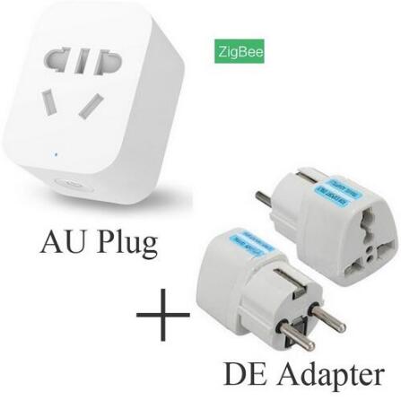 Xiaomi-enchufe inteligente Mi Zigbee, interruptor de Control inalámbrico por aplicación WiFi, enchufe con temporizador para UE, EE. UU. Y Australia: add EU adapter