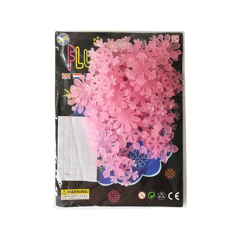 100 stuks/pak kleurrijke lichtgevende sneeuwvlok muurstickers 3cm glow in the dark sneeuwvlokken voor thuiskamer kinderkamer bedankjes stickers decoratie: B01