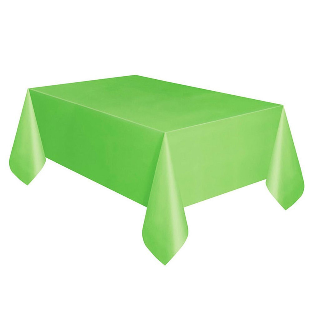 Disposable Party Tablecloth Pe Plastic Cloth Birthday Dessert Table Solid Color Tablecloth 137*274Cm: Fruit green