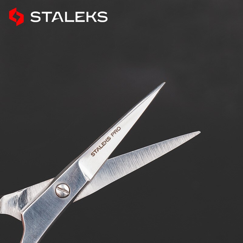 1Pc Staleks Professionele SE-30-1 Wenkbrauw Schaar Rode Handvat Dubbele Ooglid Sticker Rvs Schoonheid Schaar Make-Up Tool