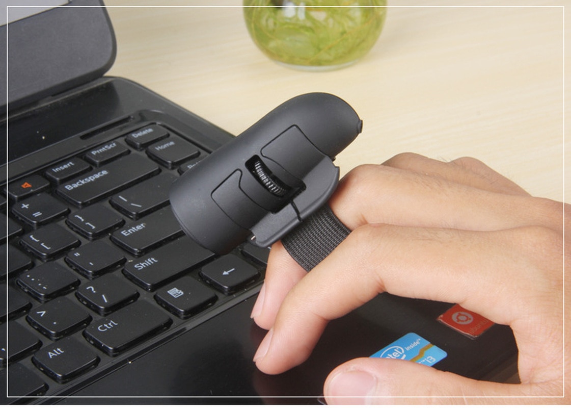 1Pc Zwart 2.4Ghz Usb Draadloze Finger Rings Optical Mouse 1200Dpi Voor Pc Laptop Desktop Draadloze Bluetooth Optische muis Muis