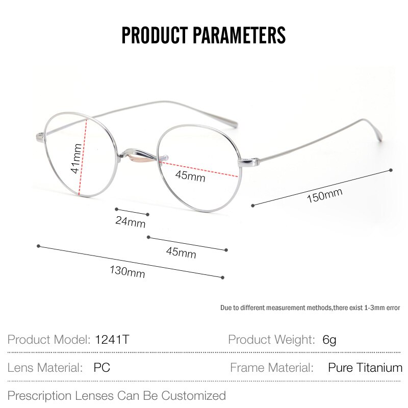 Gafas con montura de titanio para hombre y mujer, lentes ópticas de miopía graduadas para presbicia, ovaladas, Retro, Japón, coreanas