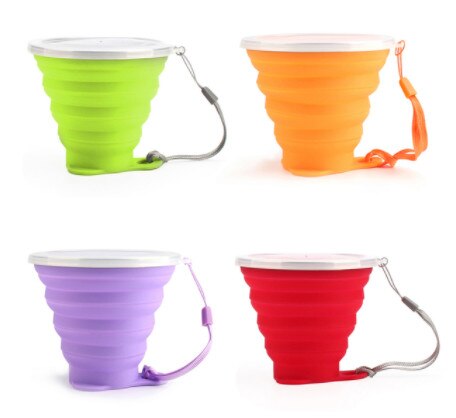 270Ml tazza da acqua pieghevole in Silicone per esterni tazza telescopica creativa portatile ultrasottile Mini tazze da caffè da viaggio a scomparsa: combination 08