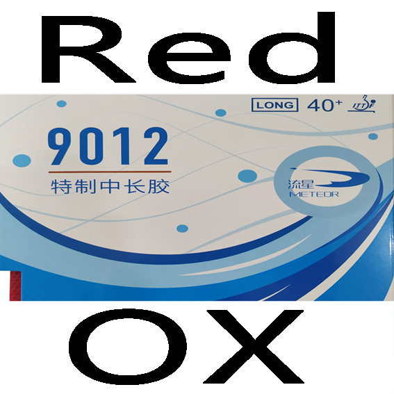 Meteor 9012 long pips out rubber for table tennis racket bat: red ox