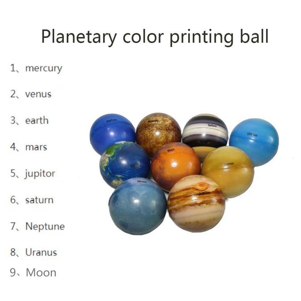 6.3cm Color Printing Sponge Soft Ball Eight Planets Star Ball Early Moon Ball Bouncy Foaming Children'S Education Toy P5U1