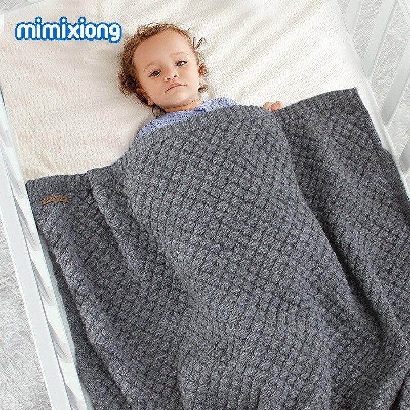 Ins pure color knitting blanket for boys and girls