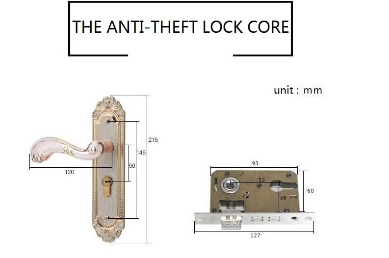 European Aluminum alloy Door Lock strong keyless door lock hotel door lock Mechanical Mute security door knob locks