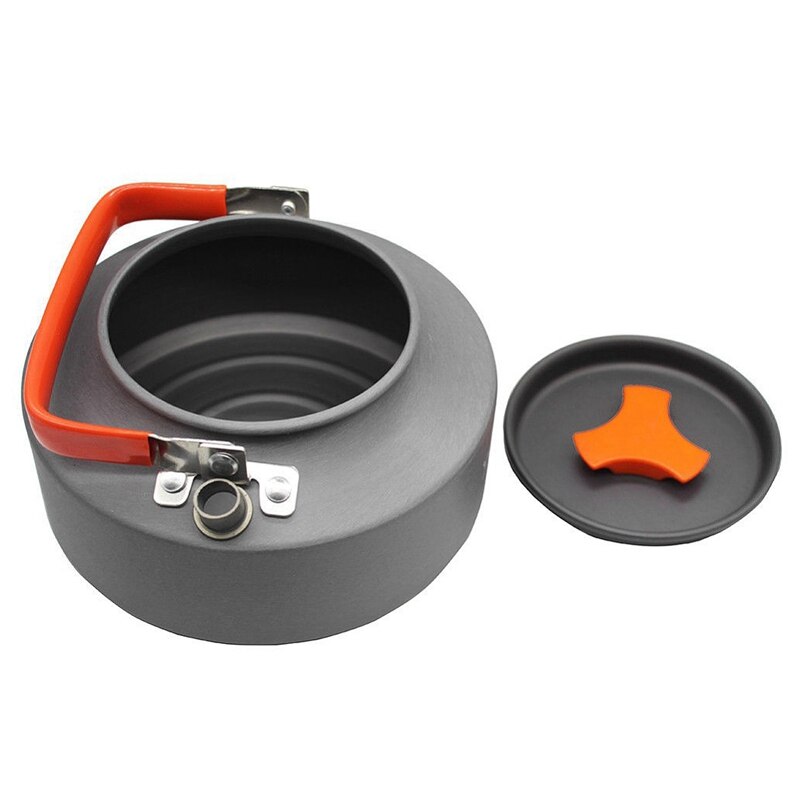 1.6L Camping Kettle Outdoor Coffee Kettle Camping Tableware Travel Tableware Outdoor Picnic Set (Orange)