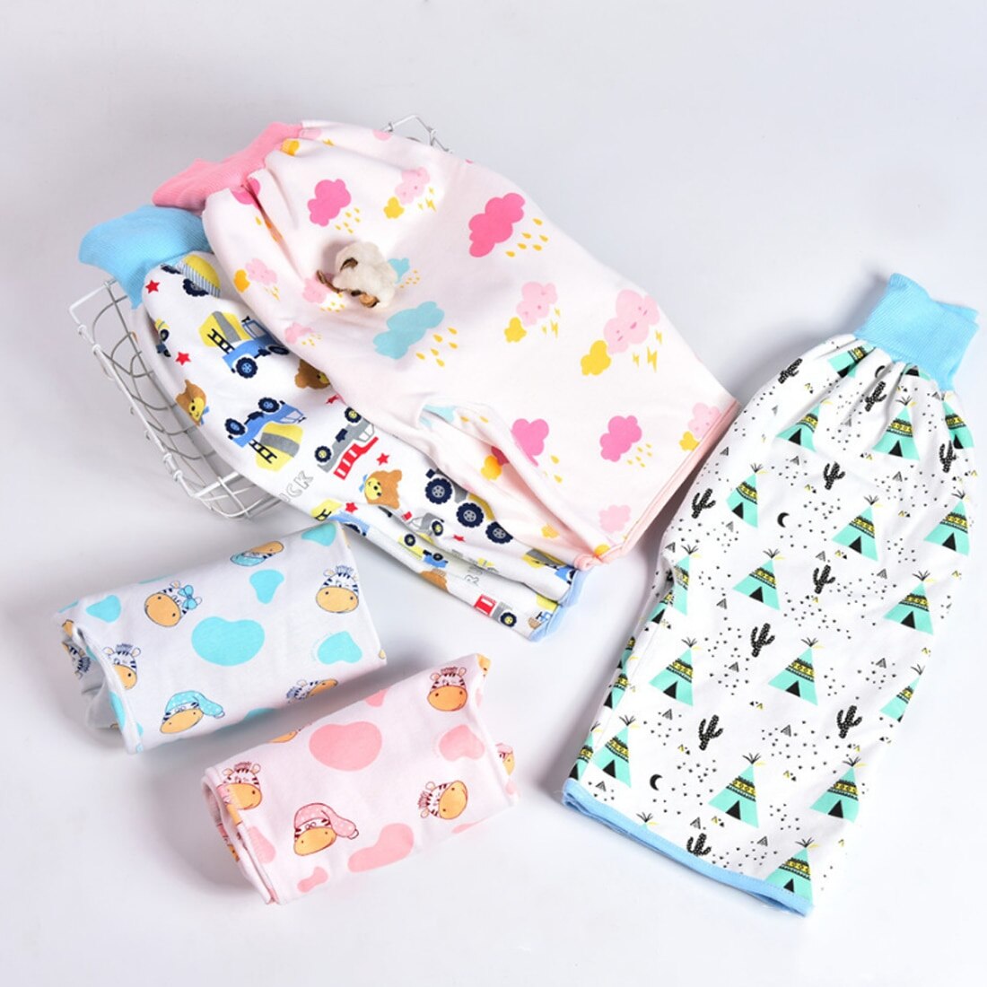 washable prevent bed wetting pure cotton high waist diaper pants prevent leakage of urine learning traning pants