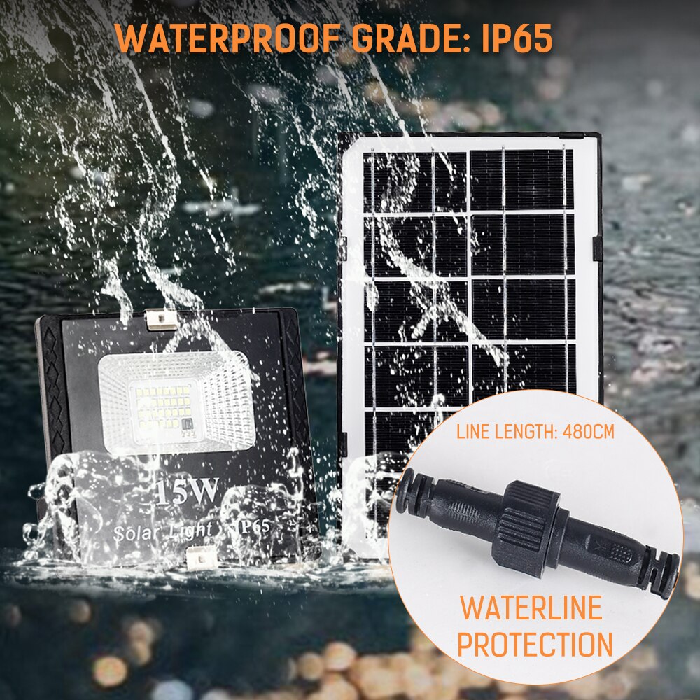 15W Solar Cast Light LED Flood Light Remote Control Street Lamp Waterproof Outdoor Solar Spot Lights LED floodlight district