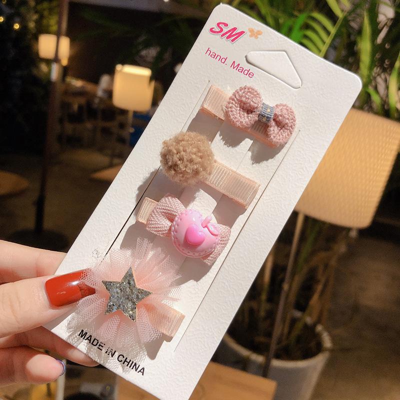 Sweet Toddler Hair Clips Stars Flower Mini Hairpins For Baby Girls Hair Pins Kids Barrettes Newborn Hair Accessories: P4