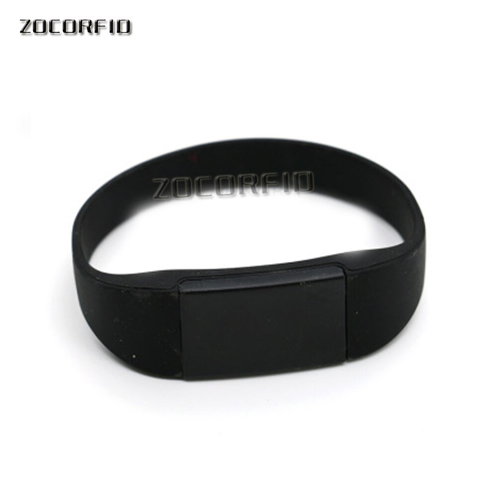 Silicone Rewritable 13.56Mhz UID Changeable MF 1K S50 NFC Bracelet RFID Wristband: Black