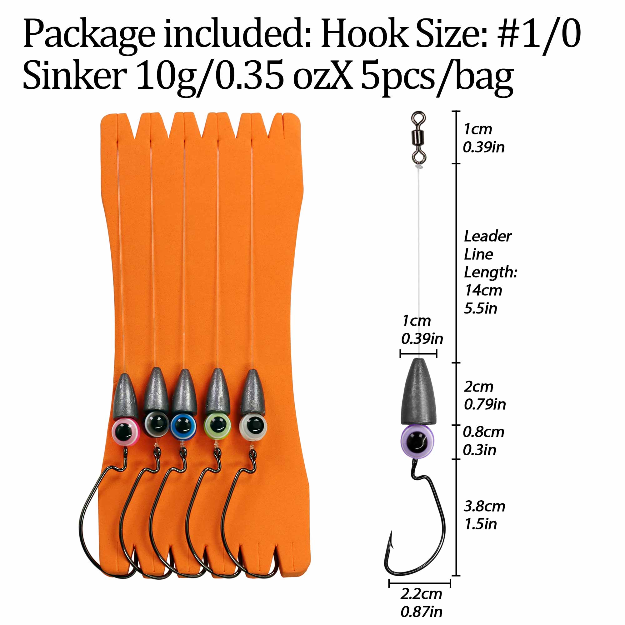 5 Stks/partij Texas Rig Set Voor Bass Fishing Caro... Vicedeal