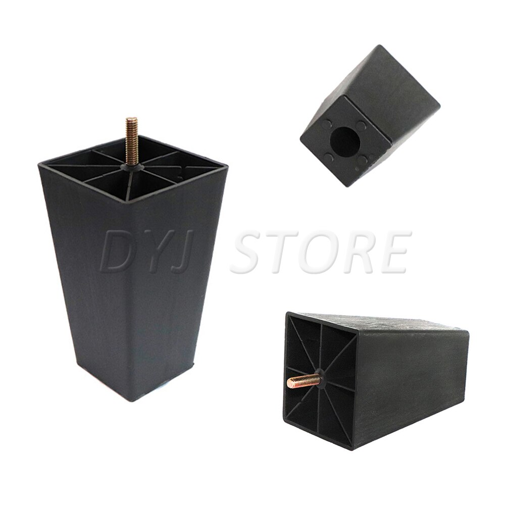 1/4 Pcs Multi-size Square Plastic Furniture Legs Replacement Sofa Legs With M8 Bolts For Couch Cabinet Bed tv stands