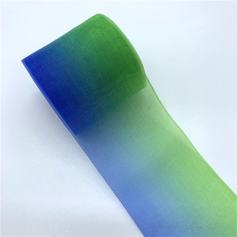 5 Yards/Lot 38mm Kerst Lint Organza Regenboog Lint Handgemaakte Boog Voor Bruiloft Kerst Decoratie DIY Wikkelen Ambachten