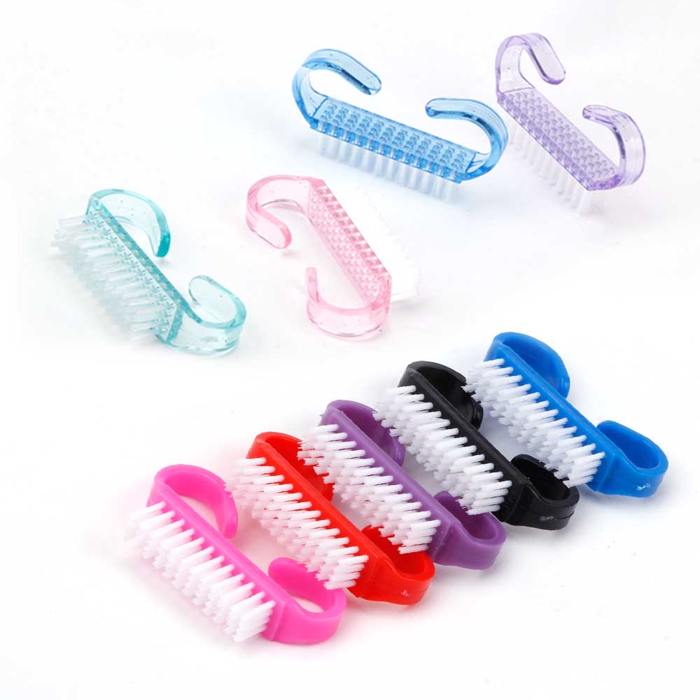 Reinigung Nagel Pinsel Nail art UV Gel Entfernen Maniküre Pediküre Werkzeug Kunststoff Finger Pflege Staub Sauber Griff Make-Up Waschen Für Frauen