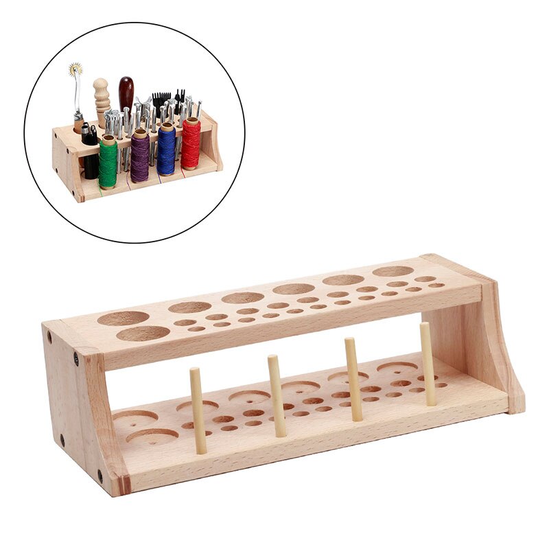 Lmdz 1 stk skinnverktøyholder i tre 27 skrog 4 trådsnellestativ stativ stempel stanseverktøy holder heltre oppbevaring