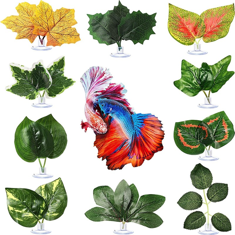 Decoración de Acuario, hamaca de hoja de pez Betta que simula el Habitat Natural para el suelo de desove Betta, cría, cama de descanso, escondite