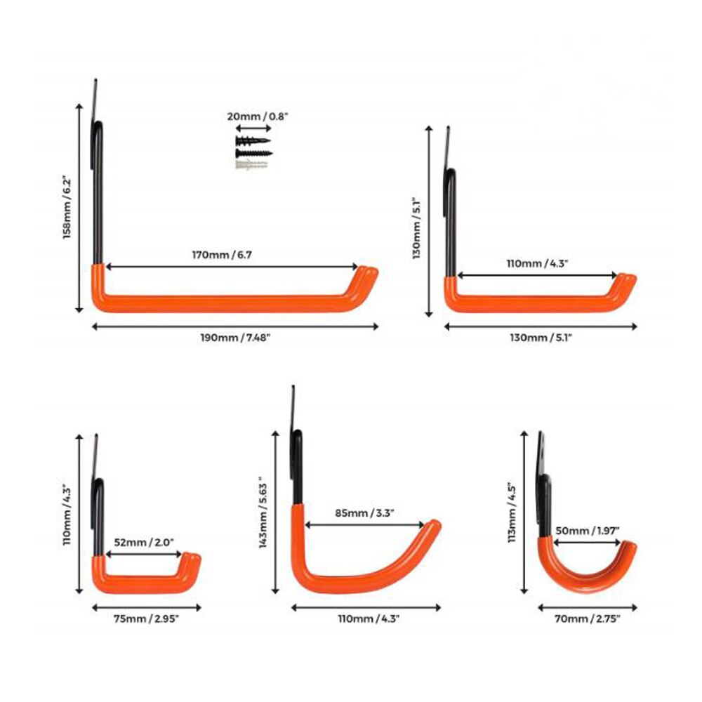 Universal, ganchos de servicio pesado, escalera para bicicleta, montaje en pared, cobertizo de garaje, ganchos de almacenamiento para jardín, Camper, accesorios para coche, caravana, barco