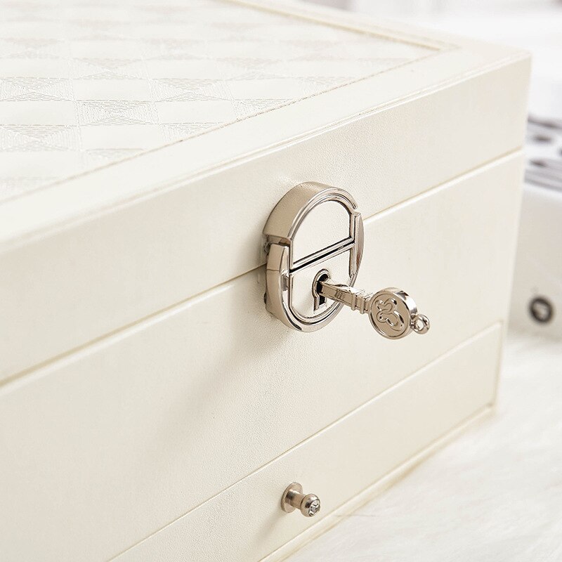Multi-Function Storage Box Leather Jewelry Box Multi-Layer Large-Capacity Jewelry Organizer For Necklace Rings Earring