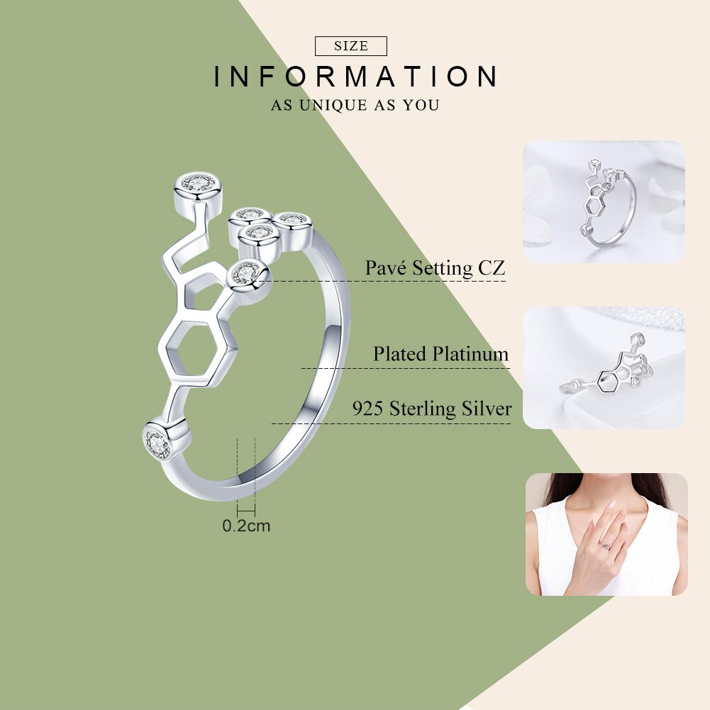 Bamoer Real 925 Sterling Zilver Honingraat Verstelbare Vinger Ringen Voor Vrouwen Clear Cz Ring Wedding Engagement Sieraden Anel SCR433