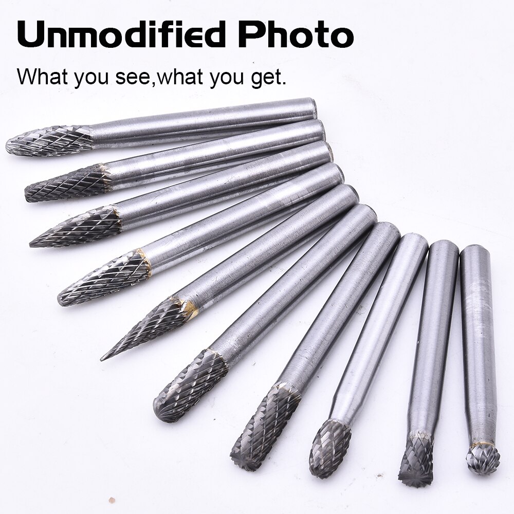 Peu de foret de fichier de râpe en acier de tungstène 6*6mm meurent la fraise rotatoire 10 pièces